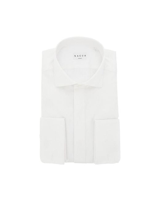 Xacus White Supercotone Tailor Fit Shirt for men