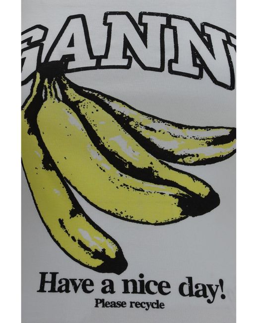 Ganni Gray Banana Cotton Tank Top