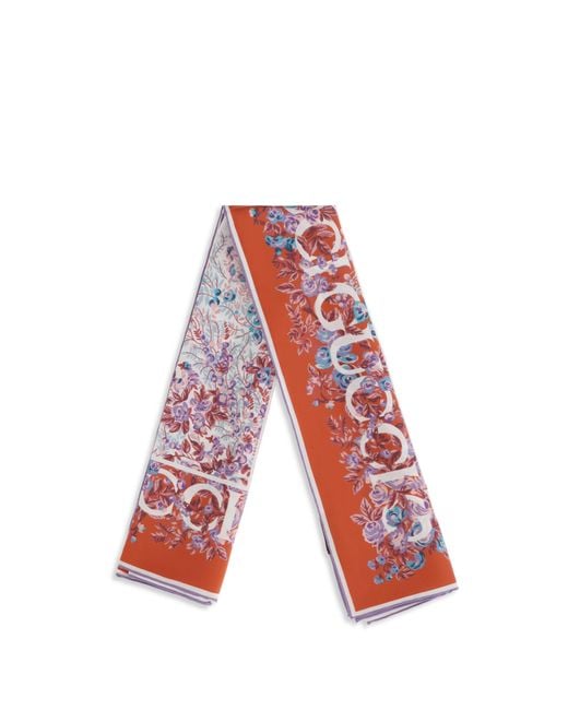 Gucci Red Printed Silk Twill Scarf