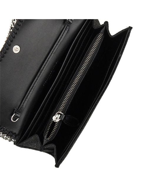 Stella McCartney Black Wallet With Falabella Shoulder Strap