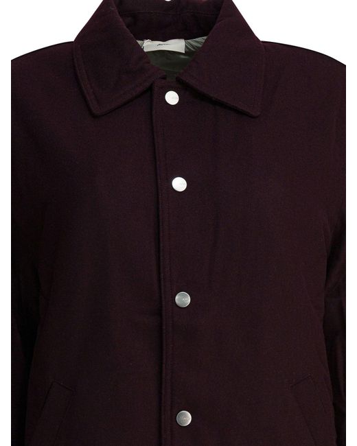 Autry Black Wool Blend Overshirt Jacket Jackets And Coats Bordeaux