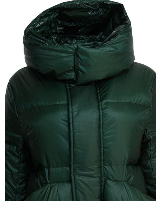 Sacai Green Quilted Nylon Down Jacket Jackets And Coats