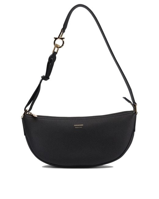 Ferragamo Black Elegant Shoulder Handbag