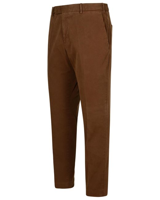PT01 Brown 'Rebel' Cotton Blend Pants for men