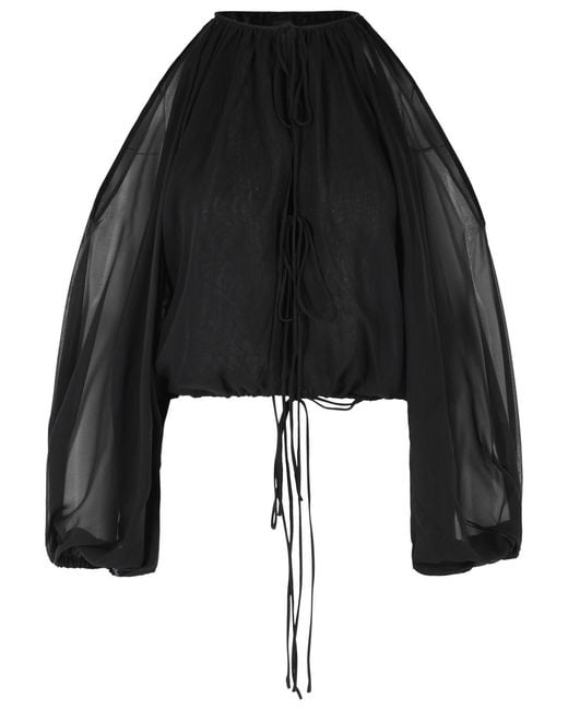 ANDAMANE Black Silk Blouse