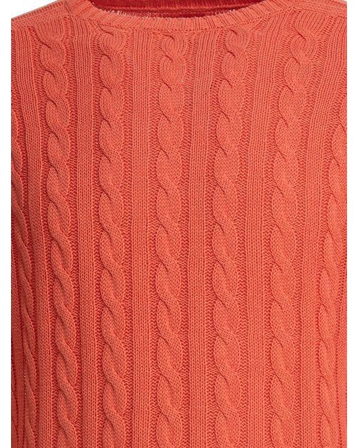 Beams Plus Red Linen And Cotton Sweater Knitwear for men