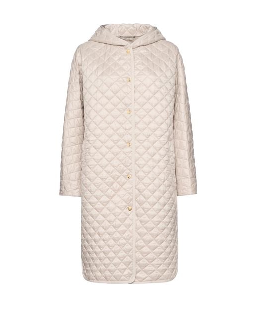 Max Mara Natural Quilted Long Down Jacket