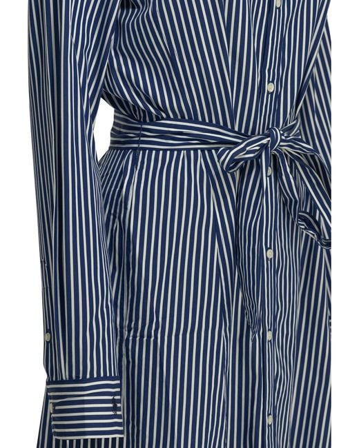 Polo Ralph Lauren Blue Chemisier Midi Dress With Logo