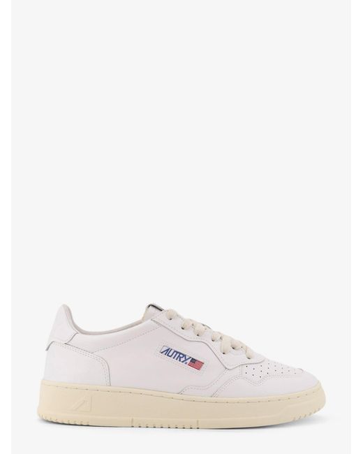Autry White Medalist Leather Sneakers for men