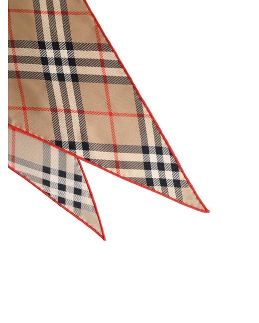 Burberry White Sand 'Check' Silk Scarf