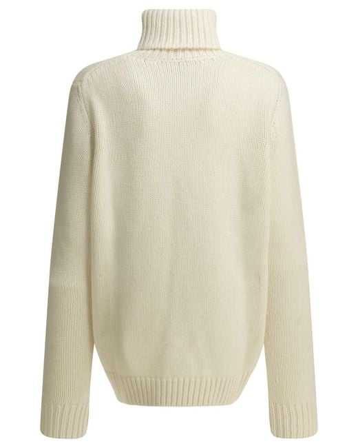 Semler White Cashmere Turtleneck Sweater