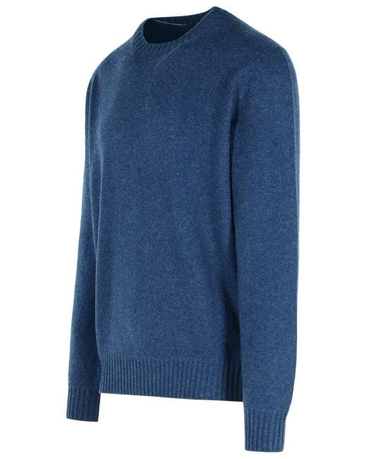 Gran Sasso Blue Cashmere Sweater for men