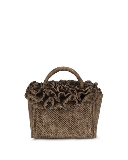 IBELIV Brown Handbag Laguna Raffia