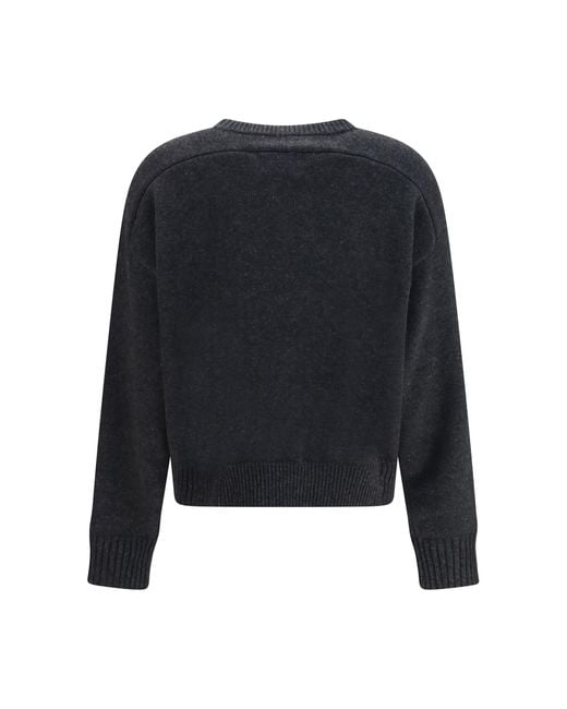 Loulou de Saison Blue Breha Wool Cashmere Sweater Charcoal