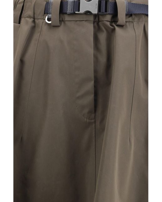 Prada Gray Nylon Midi Skirt