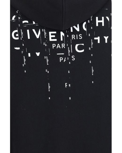 Givenchy Blue Photographic Negative Print Fleece Zip Hoodie for men