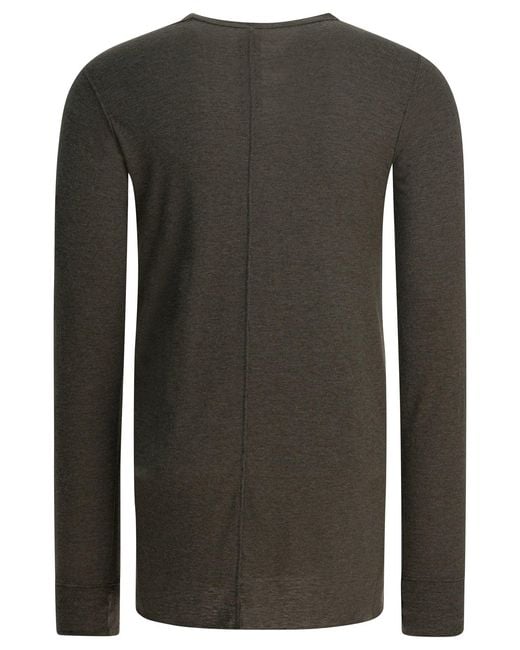 Rick Owens Gray Viscose Crewneck T-Shirt for men