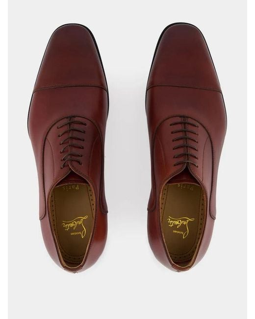 Christian Louboutin Red "Greggory Oxfords" Lace Up Shoes for men