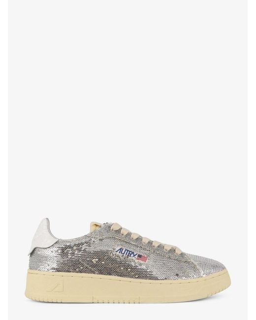 Autry White Dallas Sneakers With Sequins
