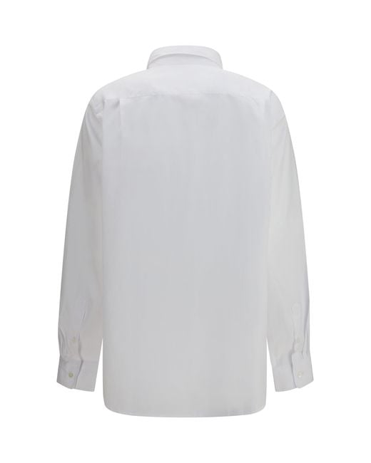 Dries Van Noten White Loose Cotton Shirt