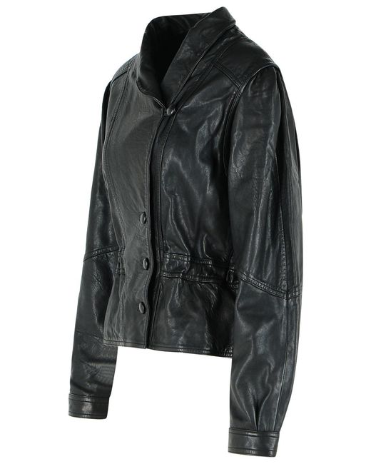 Isabel Marant Black 'Tressy' Leather Jacket