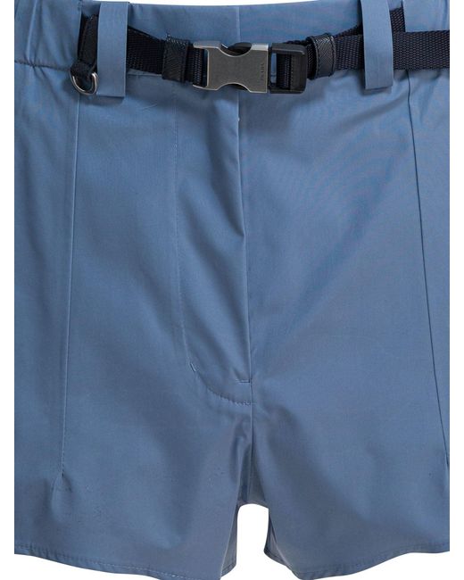 Prada Blue Technical Fabric Shorts
