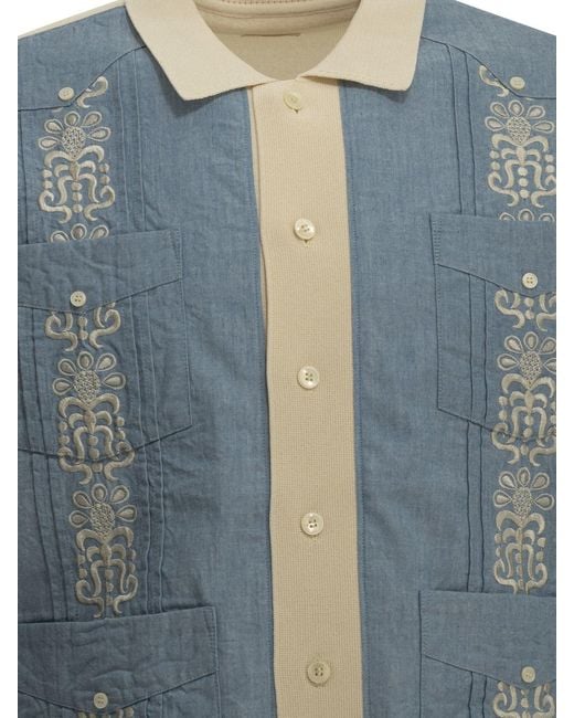 Kapital Blue Cuba Casual Shirt Light for men