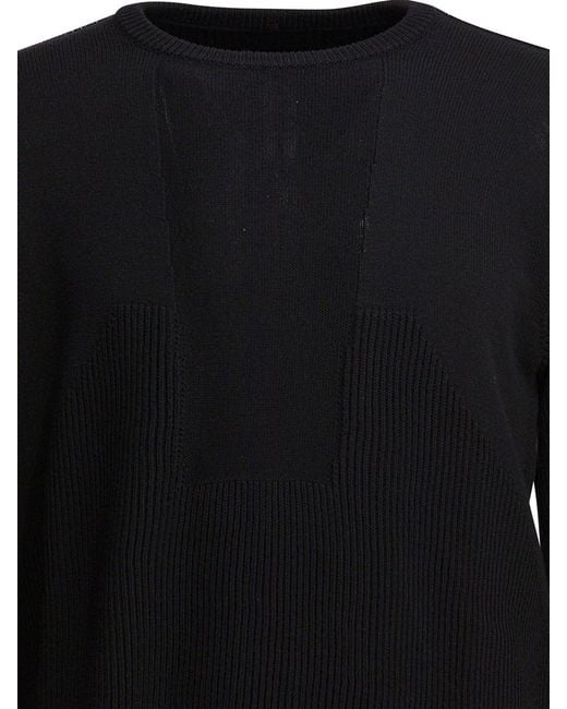 Rick Owens Black Virgin Wool Crewneck Sweater for men