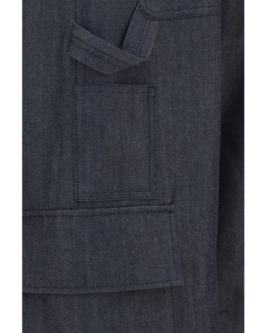 Balenciaga Blue Cargo Pants Denim Print