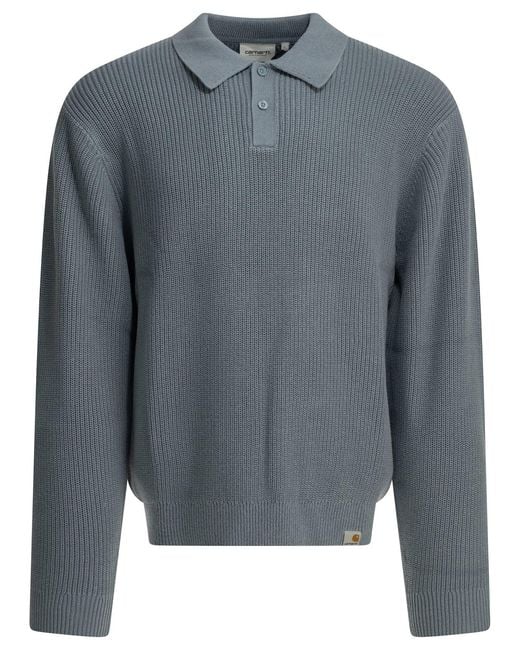 Carhartt Gray Miles Polo Sweater Light for men