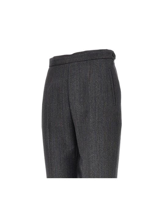 Jil Sander Gray Pinstriped Wool Tailored Pants