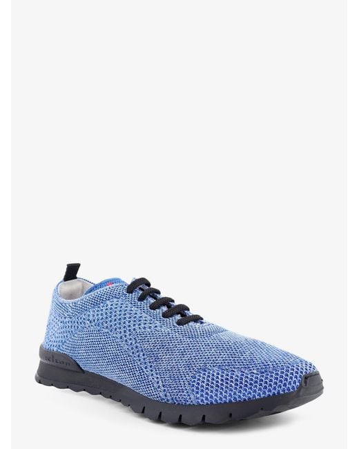 Kiton Blue Knitted Fabric Sneakers for men