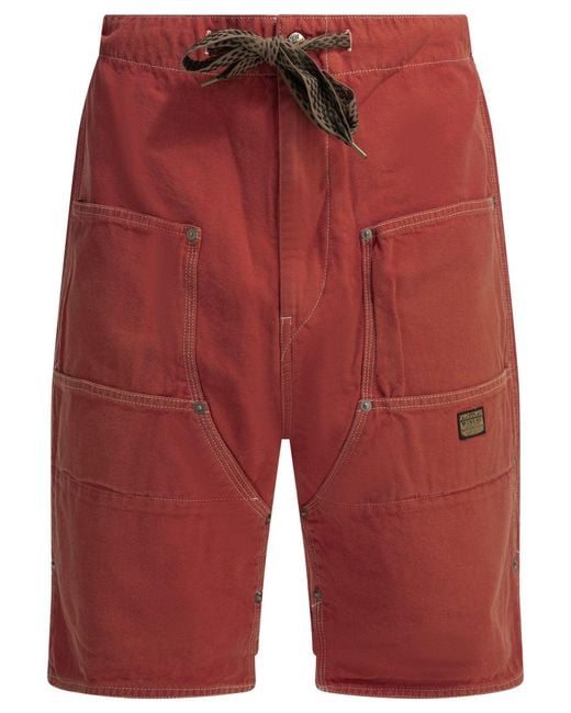 Kapital Red California Utility Shorts for men