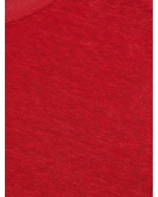 Loro Piana Red Gargano Linen T-Shirt