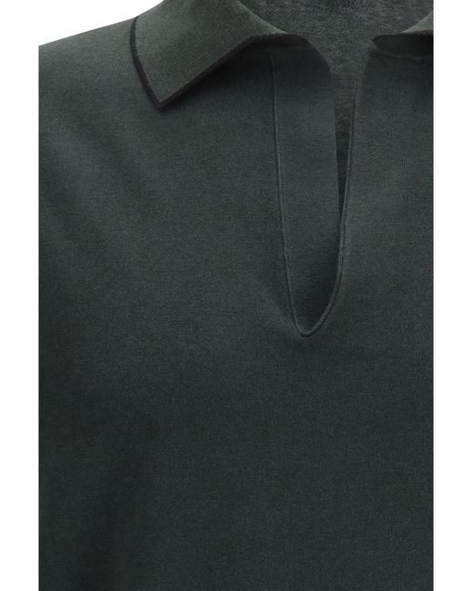 Tom Ford Green Cotton And Silk Blend Polo Shirt for men