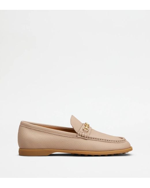 Tod's Natural Leather Loafers