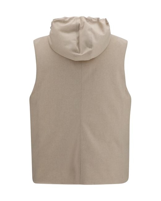 Brunello Cucinelli Gray Wool Down Vest for men