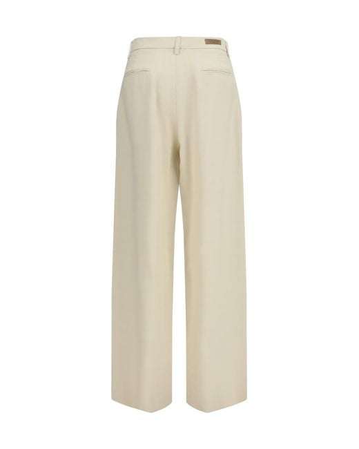Jacob Cohen White Wide Leg Canvas Pants