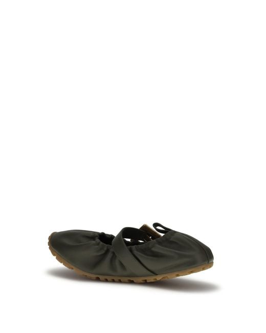 Balmain White Buckle Strap Ballerinas