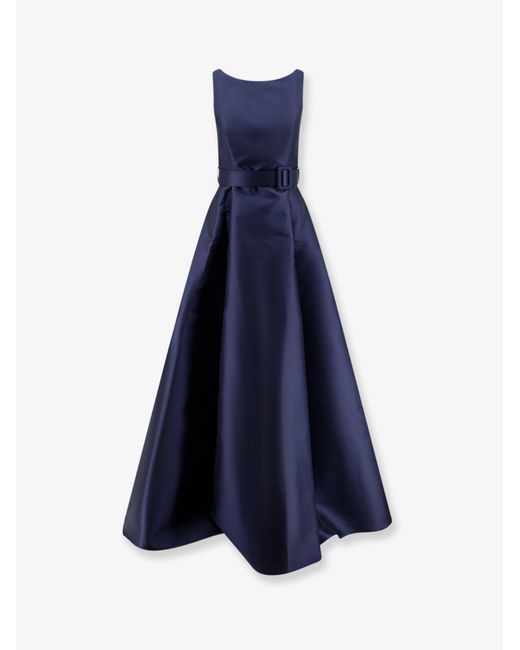 Lavi Blue Delizia Taffeta Long Dress