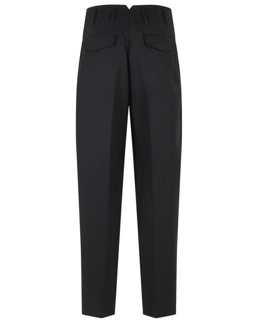 AMI Black 'Zuit' Virgin Wool Pants for men