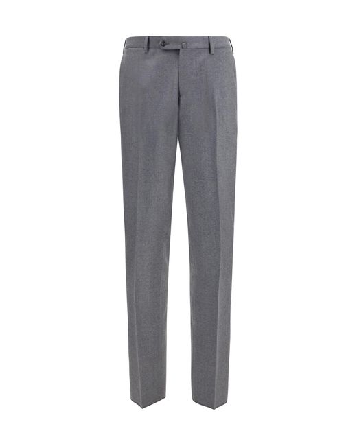 Germano Gray Tailored Virgin Wool Pants for men