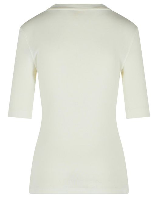 Closed Natural Cotton Blend Polo Shirt Ivory