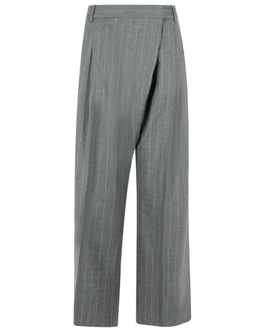 Ganni Gray Wool Blend Trousers
