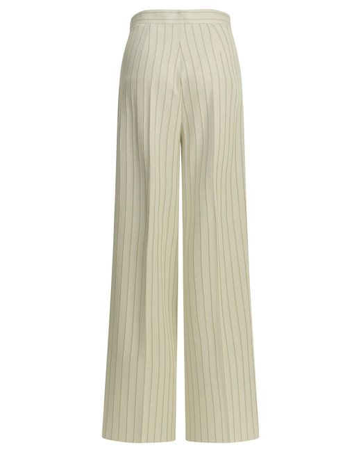 Max Mara White Tailored Pinstripe Pants