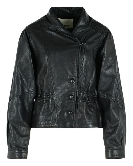 Isabel Marant Black 'Tressy' Leather Jacket
