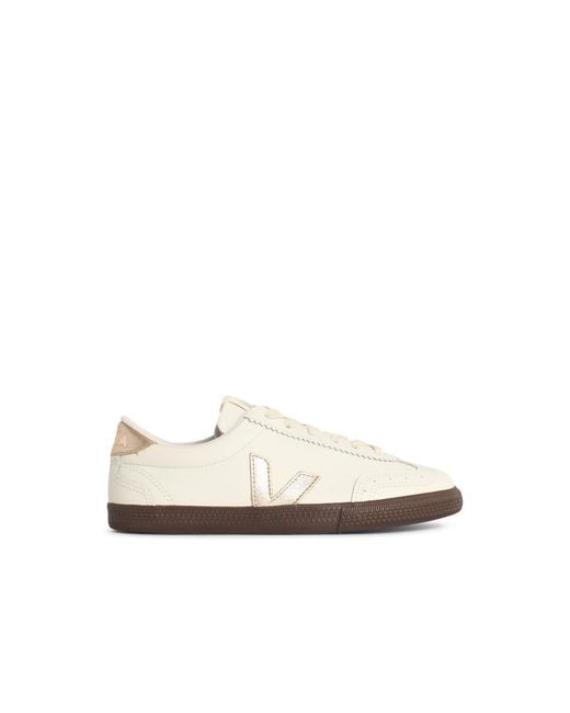 Veja White 'Volley' Leather Sneakers