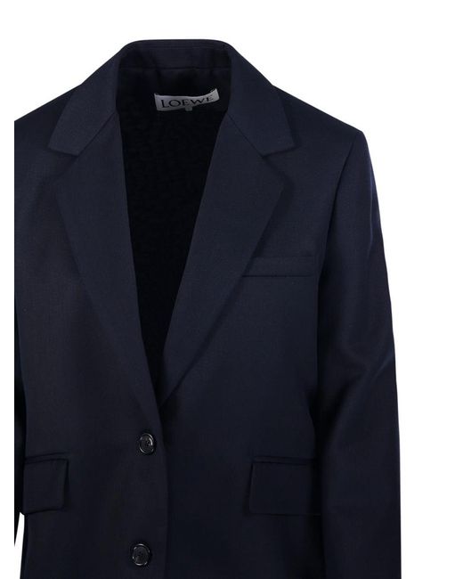 Loewe Blue Tailored Wool Jacket