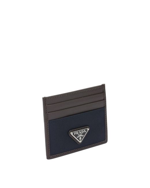 Prada Blue Re-Nylon "Speedrock" Card Holder for men