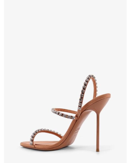 Paris Texas White Lidia Satin Sandals With Crystal Detail